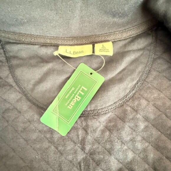 L.L.Bean Navy Quilted Sweatshirt, Full-Zip, company logo, NWT, Mens Size L - Picture 7 of 13